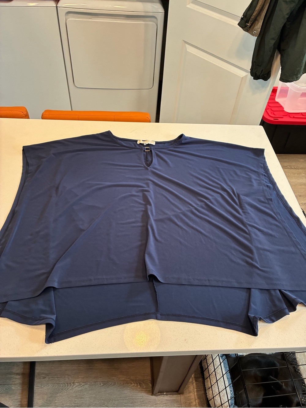 Michael Kors Navy Blue Poncho Top